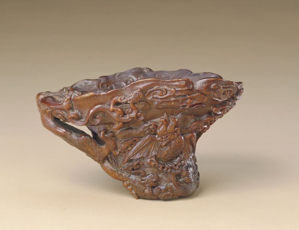 图片[2]-Rhinoceros horn carved water animal cup-China Archive